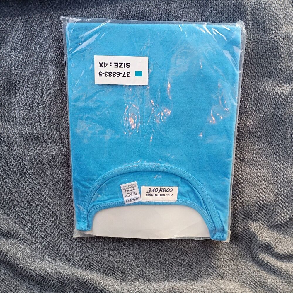 Unbranded Men's Blue Solid Crew Neck T-Shirt Big & Tall Size 4XL